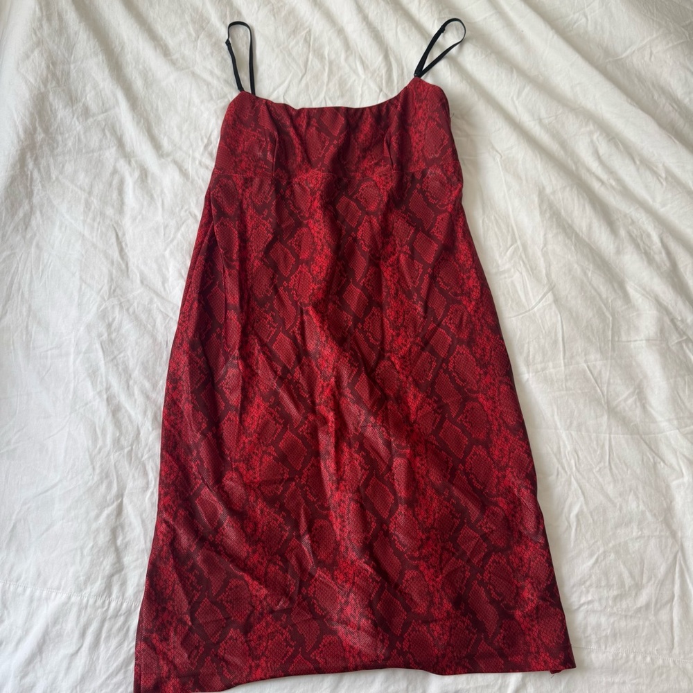 Red Snake Print Dress